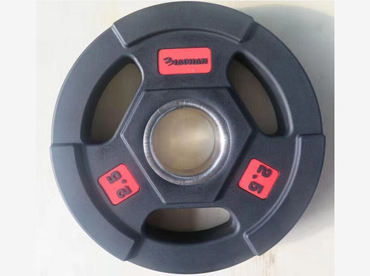 Birim Ağırlığı 2.5lb - 20kg Ağırlık Çalışma Plakaları Dayanıklı Demir Kauçuk Sap Malzemesi Spor Salonu Güç Antrenmanı Ekipmanları için İdeal