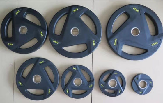 Tüm Ticari Kulüpler İçin Barbell Ağırlık Tablası Düşük Gürültülü Kauçuk Kaplı Versiyonlar Birim Ağırlık 2.5lb 20kgs Dayanıklı Spor Salonu Ekipmanı